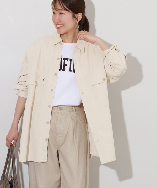 JOURNAL STANDARD relume(ジャーナルスタンダード レリューム)の「【LANCER/ランサー】 コーデュロイビッグシャツ(シャツ/ブラウス・レディース・ブラウン/ホワイト・MEDIUM)」の6枚目の写真
