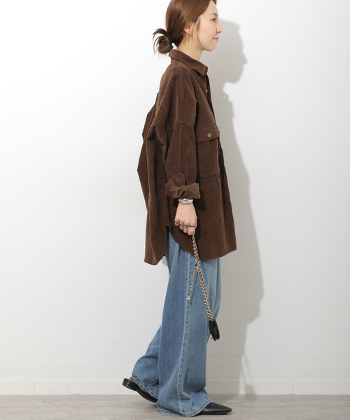 JOURNAL STANDARD relume(ジャーナルスタンダード レリューム)の「【LANCER/ランサー】 コーデュロイビッグシャツ(シャツ/ブラウス・レディース・ブラウン/ホワイト・MEDIUM)」の11枚目の写真