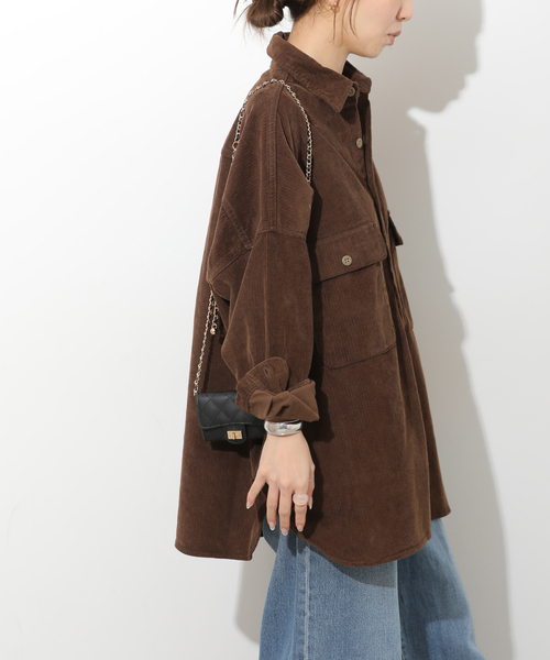 JOURNAL STANDARD relume(ジャーナルスタンダード レリューム)の「【LANCER/ランサー】 コーデュロイビッグシャツ(シャツ/ブラウス・レディース・ブラウン/ホワイト・MEDIUM)」の14枚目の写真