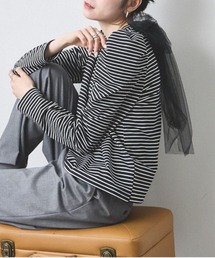 後ろリボンパワショルロングTシャツ