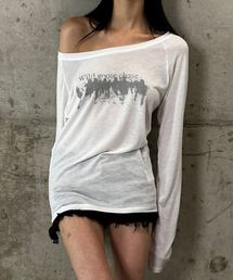 Sheer Raglan Sleeve Top - White
