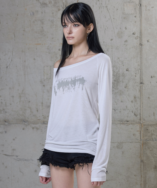 ROCKCAKE（ロックケーキ）の「Sheer Raglan Sleeve Top - White（Tシャツ/カットソー・レディース・その他・SMALL）」の3枚目の写真