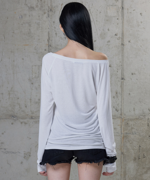 ROCKCAKE（ロックケーキ）の「Sheer Raglan Sleeve Top - White（Tシャツ/カットソー・レディース・その他・SMALL）」の4枚目の写真