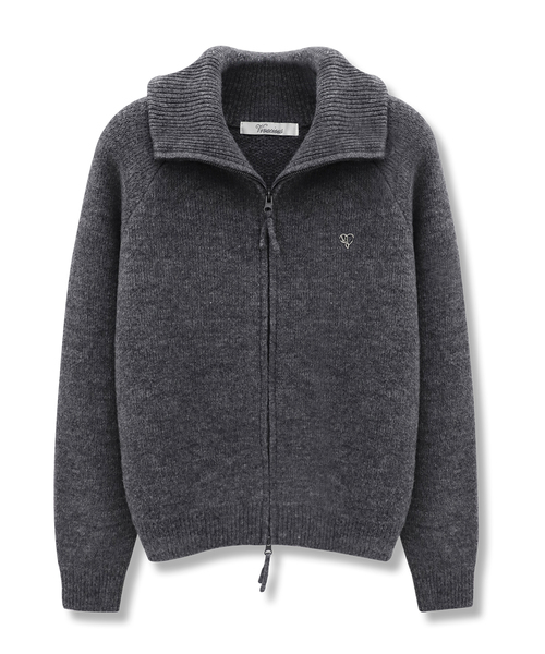Vivacious(ビバシャス)の「Rose Mignon Zip-up_3Colors(カーディガン/ボレロ・レディース・ピンク/チャコールグレー/ブラック・FREE)」の2枚目の写真
