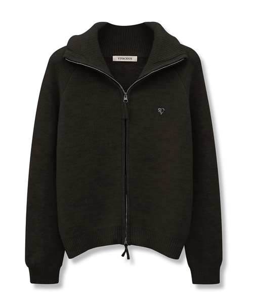 Vivacious(ビバシャス)の「Rose Mignon Zip-up_3Colors(カーディガン/ボレロ・レディース・ピンク/チャコールグレー/ブラック・FREE)」の1枚目の写真