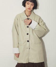 フェイクレザーカーコート