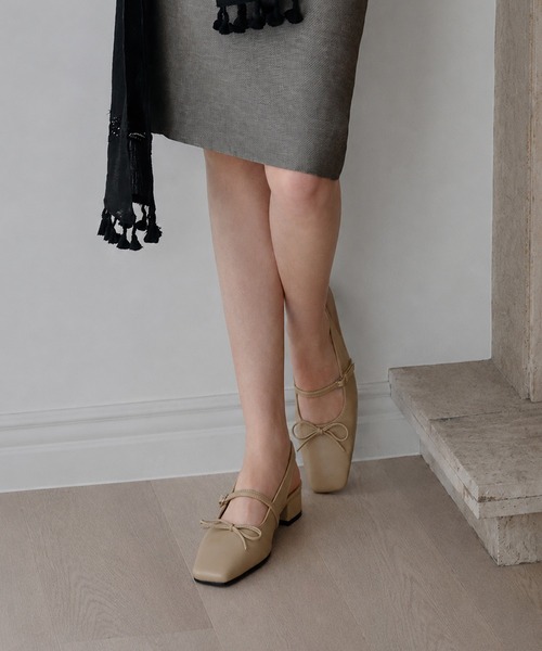 SAPPUN(サプン)の「Lemar(レマー)リボンスリングバックフラットパンプス(220-65104)SAPPUN(サプン)(パンプス・レディース・ブラック/ベージュ・24.5/24/23.5/23/22.5)」の14枚目の写真
