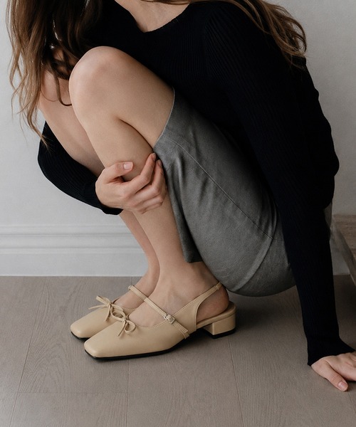 SAPPUN(サプン)の「Lemar(レマー)リボンスリングバックフラットパンプス(220-65104)SAPPUN(サプン)(パンプス・レディース・ブラック/ベージュ・24.5/24/23.5/23/22.5)」の16枚目の写真