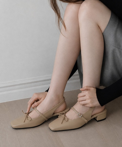 SAPPUN(サプン)の「Lemar(レマー)リボンスリングバックフラットパンプス(220-65104)SAPPUN(サプン)(パンプス・レディース・ブラック/ベージュ・24.5/24/23.5/23/22.5)」の17枚目の写真
