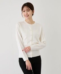 ビジューボタンクルーネックカーディガン