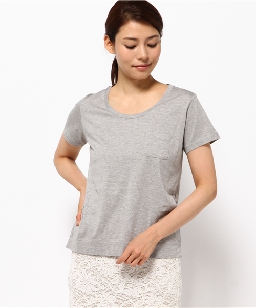 H/standard(アッシュ・スタンダード)の「《H/standard》80/2ガス焼インド綿天竺カットソー(Tシャツ/カットソー・レディース・カーキ/ピンク/グレー/ブルー/ホワイト系その他/グレー系その他/ブルー系その他・MEDIUM)」の4枚目の写真