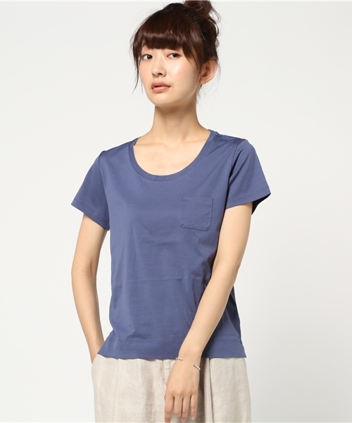 H/standard(アッシュ・スタンダード)の「《H/standard》80/2ガス焼インド綿天竺カットソー(Tシャツ/カットソー・レディース・カーキ/ピンク/グレー/ブルー/ホワイト系その他/グレー系その他/ブルー系その他・MEDIUM)」の6枚目の写真