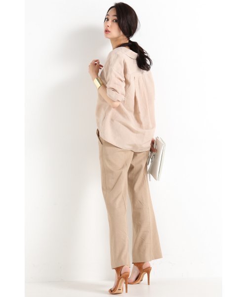 Noble（ノーブル）の「リネンスラブ エアリーシャツ◆（シャツ/ブラウス・レディース・ベージュ/ホワイト・FREE）」の6枚目の写真