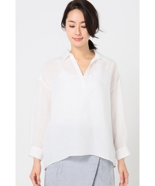 Noble（ノーブル）の「リネンスラブ エアリーシャツ◆（シャツ/ブラウス・レディース・ベージュ/ホワイト・FREE）」の11枚目の写真