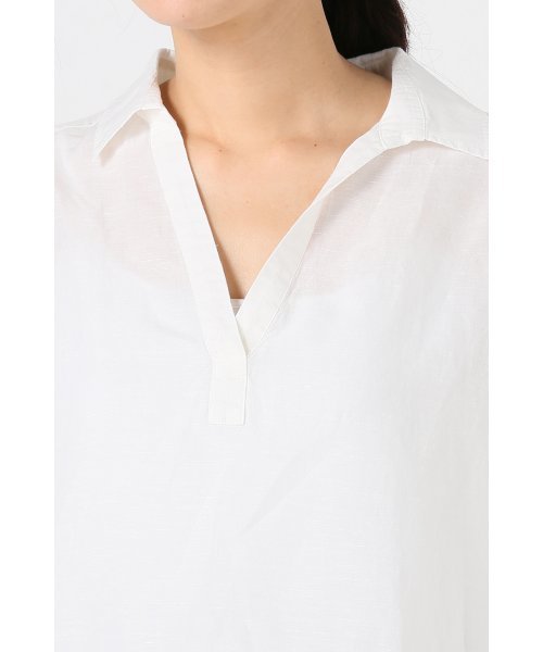 Noble（ノーブル）の「リネンスラブ エアリーシャツ◆（シャツ/ブラウス・レディース・ベージュ/ホワイト・FREE）」の14枚目の写真