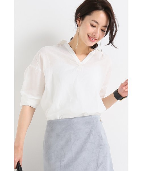 Noble（ノーブル）の「リネンスラブ エアリーシャツ◆（シャツ/ブラウス・レディース・ベージュ/ホワイト・FREE）」の18枚目の写真