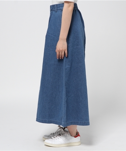 X-girl（エックスガール）の「TUCKED WIDE PANTS（その他パンツ・レディース・ベージュ/インディゴブルー・2/1）」の4枚目の写真