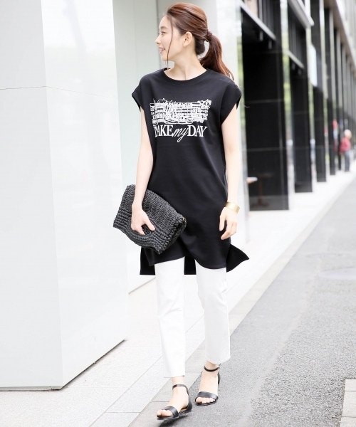 LEPSIM（レプシィム）の「ウラケプリントフレンチスリーブワンピース　718367（ワンピース・レディース・ブラック/グレー/ホワイト・MEDIUM/LARGE）」の5枚目の写真