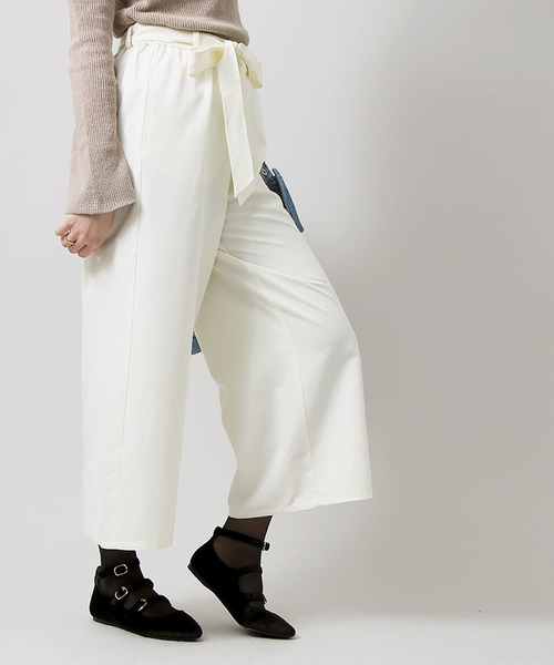 WEGO（ウィゴー）の「WEGO/リボンクロップドワイドパンツ（その他パンツ・レディース・インディゴブルー/ベージュ/サックスブルー/ブラック/ピンク/オフホワイト/ダークインディゴブルー・FREE）」の17枚目の写真