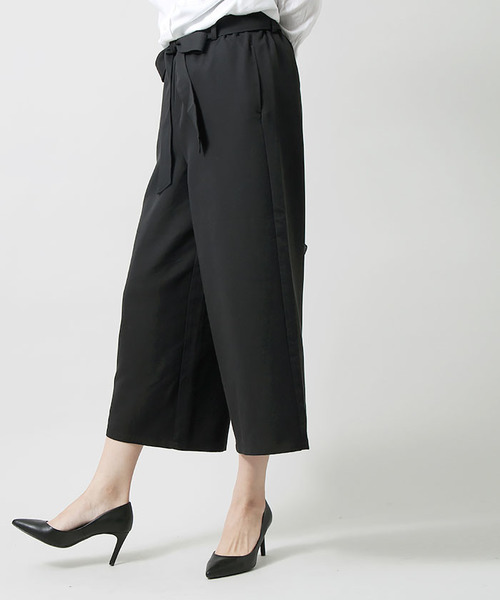 WEGO（ウィゴー）の「WEGO/リボンクロップドワイドパンツ（その他パンツ・レディース・インディゴブルー/ベージュ/サックスブルー/ブラック/ピンク/オフホワイト/ダークインディゴブルー・FREE）」の20枚目の写真