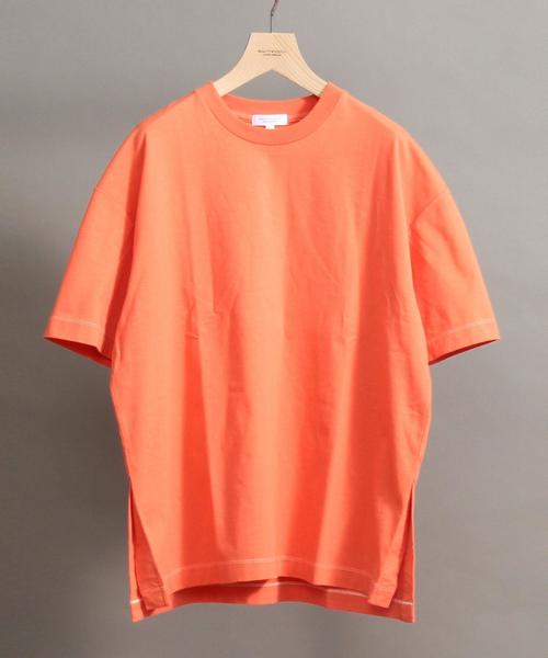BEAUTY&YOUTH UNITED ARROWS（ビューティーアンドユースユナイテッドアローズ）の「BY サイドスリット ワイド ハーフスリーブ カットソー ◆（Tシャツ/カットソー・メンズ・ホワイト/ベージュ/ライム/オレンジ/ネイビー/ライラック・LARGE/X-LARGE/MEDIUM/SMALL）」の6枚目の写真
