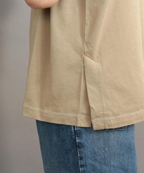 BEAUTY&YOUTH UNITED ARROWS（ビューティーアンドユースユナイテッドアローズ）の「BY サイドスリット ワイド ハーフスリーブ カットソー ◆（Tシャツ/カットソー・メンズ・ホワイト/ベージュ/ライム/オレンジ/ネイビー/ライラック・LARGE/X-LARGE/MEDIUM/SMALL）」の9枚目の写真