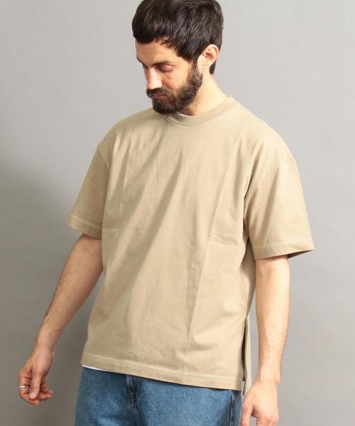 BEAUTY&YOUTH UNITED ARROWS（ビューティーアンドユースユナイテッドアローズ）の「BY サイドスリット ワイド ハーフスリーブ カットソー ◆（Tシャツ/カットソー・メンズ・ホワイト/ベージュ/ライム/オレンジ/ネイビー/ライラック・LARGE/X-LARGE/MEDIUM/SMALL）」の10枚目の写真