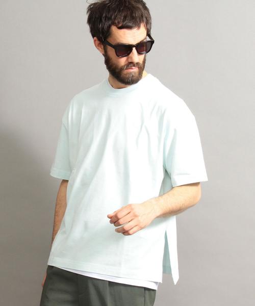 BEAUTY&YOUTH UNITED ARROWS（ビューティーアンドユースユナイテッドアローズ）の「BY サイドスリット ワイド ハーフスリーブ カットソー ◆（Tシャツ/カットソー・メンズ・ホワイト/ベージュ/ライム/オレンジ/ネイビー/ライラック・LARGE/X-LARGE/MEDIUM/SMALL）」の19枚目の写真