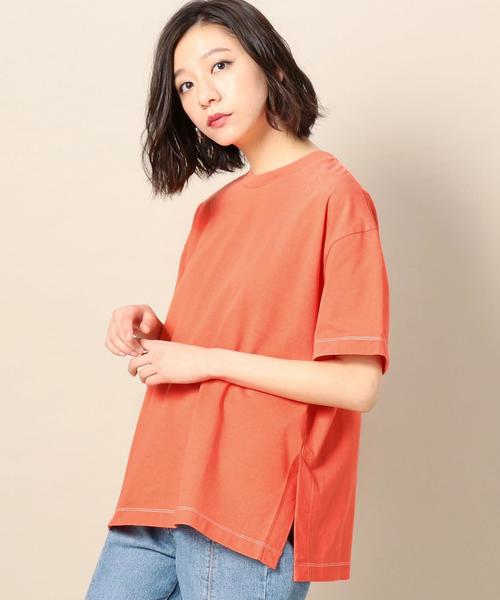 BEAUTY&YOUTH UNITED ARROWS（ビューティーアンドユースユナイテッドアローズ）の「BY サイドスリット ワイド ハーフスリーブ カットソー ◆（Tシャツ/カットソー・メンズ・ホワイト/ベージュ/ライム/オレンジ/ネイビー/ライラック・LARGE/X-LARGE/MEDIUM/SMALL）」の14枚目の写真