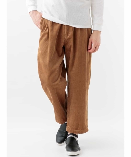 MK MICHEL KLEIN HOMME （エムケーミッシェルクランオム）の「コーデュロイラフパンツ（スラックス・メンズ・ベージュ/ブラック・MEDIUM/LARGE）」の2枚目の写真