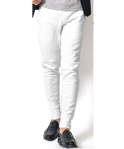 MinoriTY（マイノリティ）の「【MinoriTY】スリム スキニーシルエット ジョガーパンツ メンズ スウェットパンツ（スウェットパンツ・メンズ・ブラック/ネイビー/オフホワイト/杢グレー/ワイン/ストライプ/カーキ/チャコール・L/M/S/XL）」の2枚目の写真