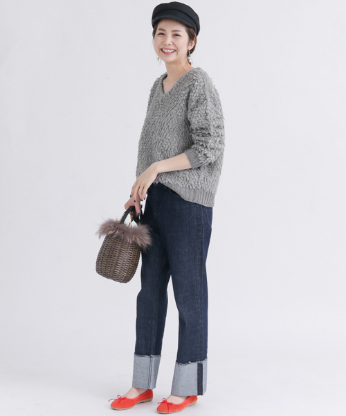 URBAN RESEARCH Sonny Label（アーバンリサーチサニーレーベル）の「ループヤーンニットプルオーバー（ニット/セーター・レディース・グレー/レッド/オフホワイト/ブルー系その他・FREE）」の16枚目の写真