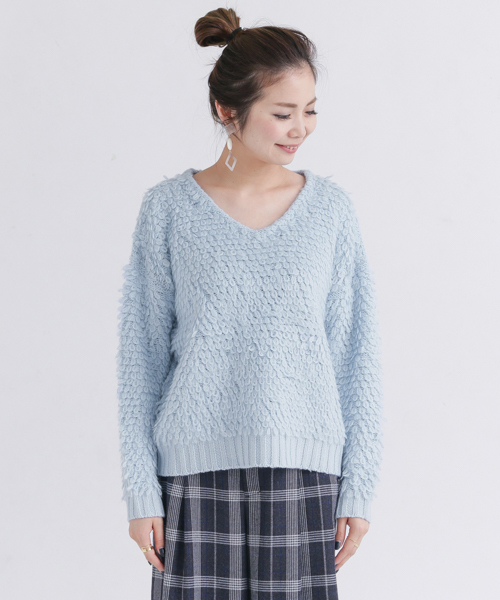 URBAN RESEARCH Sonny Label（アーバンリサーチサニーレーベル）の「ループヤーンニットプルオーバー（ニット/セーター・レディース・グレー/レッド/オフホワイト/ブルー系その他・FREE）」の10枚目の写真