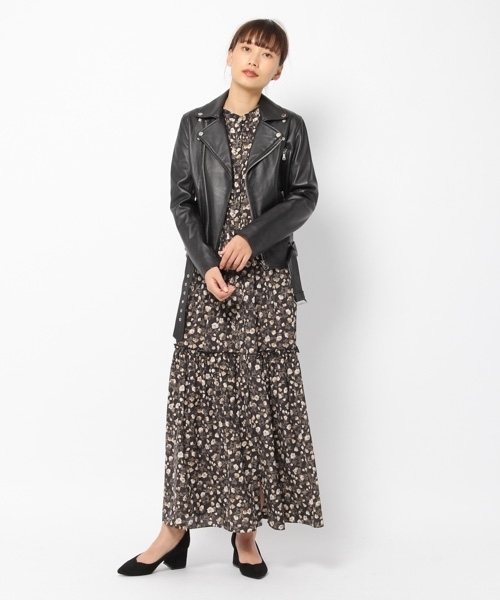 laboratory work(ラボラトリーワーク)の「ヴィンテージ風ティアードフレアーワンピース(ワンピース・レディース・イエロー系その他/ブラック・MEDIUM)」の2枚目の写真