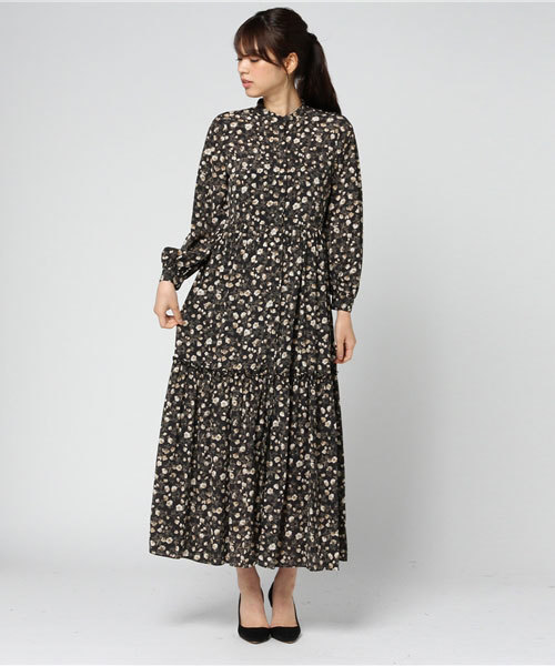 laboratory work(ラボラトリーワーク)の「ヴィンテージ風ティアードフレアーワンピース(ワンピース・レディース・イエロー系その他/ブラック・MEDIUM)」の10枚目の写真