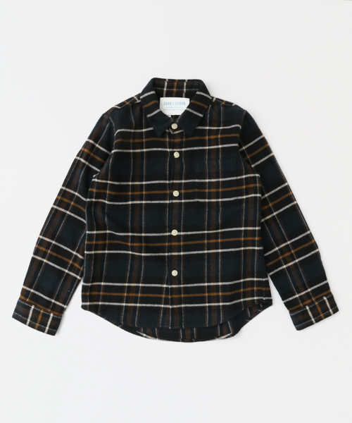 URBAN RESEARCH DOORS(アーバンリサーチドアーズ)の「FORK&SPOON ネルチェックシャツ(KIDS)(シャツ/ブラウス・キッズ・ブラウン系その他・90/120/105/135)」の3枚目の写真