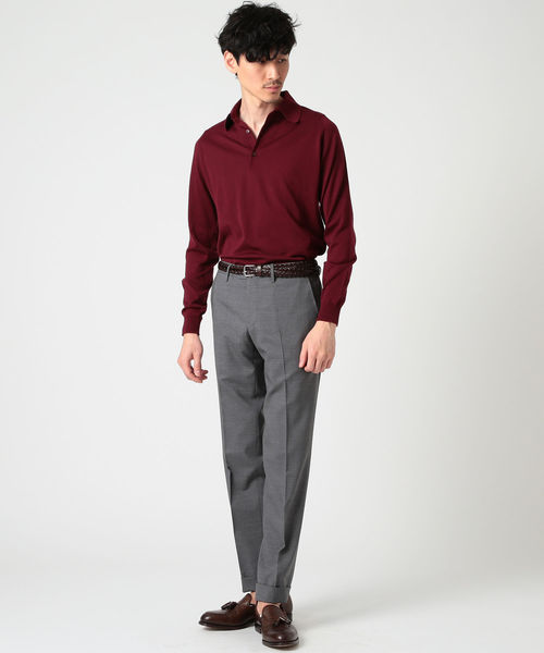 JOHN SMEDLEY(ジョンスメドレー)の「◎JOHN SMEDLEY / BRANDWELL ニットポロ(ポロシャツ・メンズ・ブラック/ネイビー/ブラウン/ブルー/バーガンディー・SMALL/MEDIUM/LARGE)」の7枚目の写真