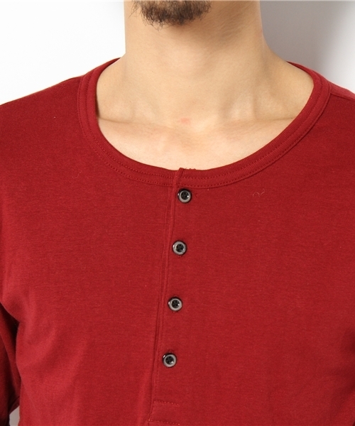 CIAOPANIC(チャオパニック)の「【Ciaopanic】ヘンリーネックL/S(Tシャツ/カットソー・メンズ・ワインレッド/ブラウン/ブラック・MEDIUM/LARGE)」の7枚目の写真
