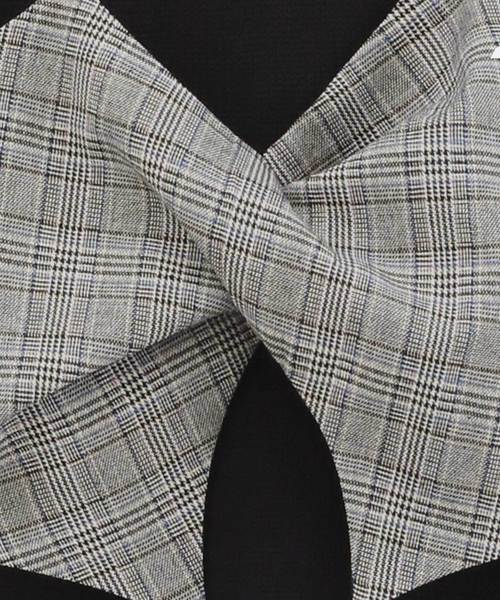 Luz Llena（ラズレナ）の「グレンチェック柄ビスチェドッキングハイネックワンピース（ワンピース・レディース・ブラウン/グレー・MEDIUM）」の6枚目の写真