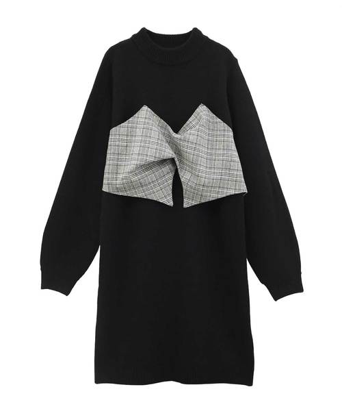 Luz Llena（ラズレナ）の「グレンチェック柄ビスチェドッキングハイネックワンピース（ワンピース・レディース・ブラウン/グレー・MEDIUM）」の16枚目の写真