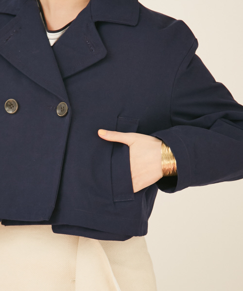 Abahouse Devinette（ドゥヴィネット）の「ショートピーコート（ブルゾン・レディース・ホワイト/ネイビー・FREE）」の11枚目の写真