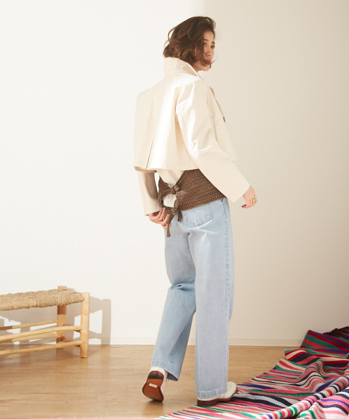 Abahouse Devinette（ドゥヴィネット）の「ショートピーコート（ブルゾン・レディース・ホワイト/ネイビー・FREE）」の8枚目の写真