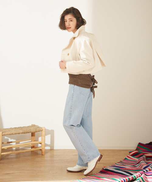 Abahouse Devinette（ドゥヴィネット）の「ショートピーコート（ブルゾン・レディース・ホワイト/ネイビー・FREE）」の7枚目の写真