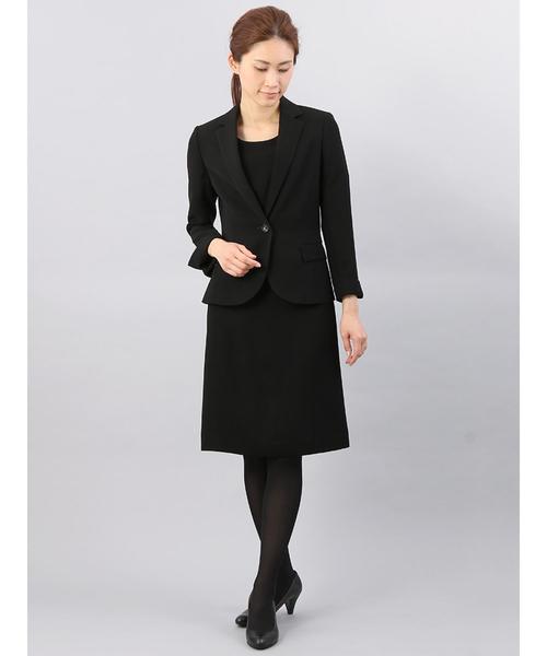 スーツカンパニー スカートスーツ 38 W70 ストレッチ 黒 ブラック DMW THE SUIT COMPANY（ザ・スーツカンパニー）の「＜FORMAL