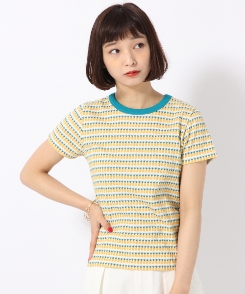 LOWRYS FARM(ローリーズファーム)の「アソートJQDT/SS 789917(Tシャツ/カットソー・レディース・レッド/イエロー・LARGE/MEDIUM)」の1枚目の写真