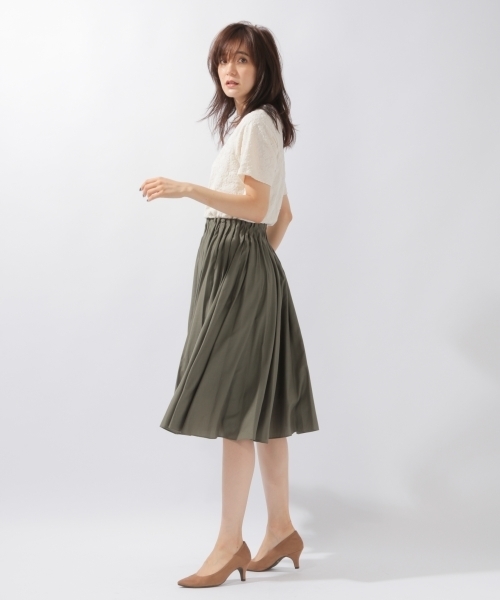 laboratory work(ラボラトリーワーク)の「ジャガードレースモックネックプルオーバー(Tシャツ/カットソー・レディース・アイボリー/オフホワイト/ブラック・MEDIUM)」の4枚目の写真