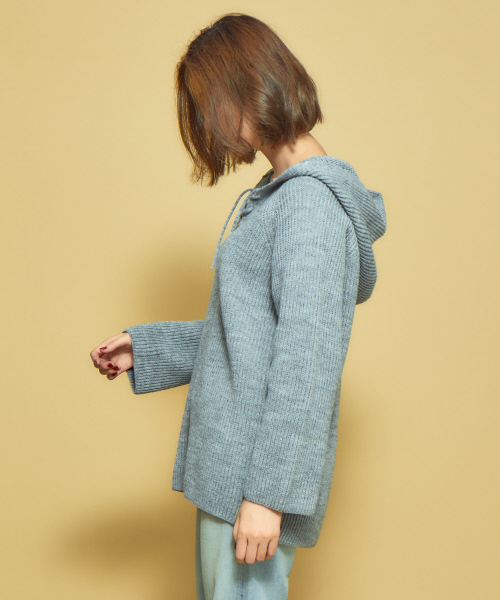 Abahouse Devinette（ドゥヴィネット）の「フーディープルオーバー（ニット/セーター・レディース・ホワイト/ライトグレー/ブラウン・フリー）」の4枚目の写真