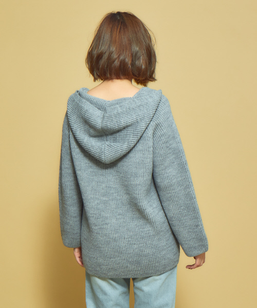 Abahouse Devinette（ドゥヴィネット）の「フーディープルオーバー（ニット/セーター・レディース・ホワイト/ライトグレー/ブラウン・フリー）」の5枚目の写真