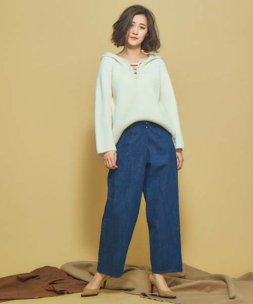 Abahouse Devinette（ドゥヴィネット）の「フーディープルオーバー（ニット/セーター・レディース・ホワイト/ライトグレー/ブラウン・フリー）」の13枚目の写真