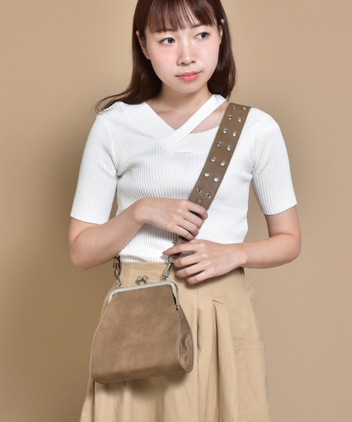 SVEC(シュベック)の「Gamaguchi Shoulder Bag / がま口 ショルダー バッグ(ショルダーバッグ)」|ベージュ